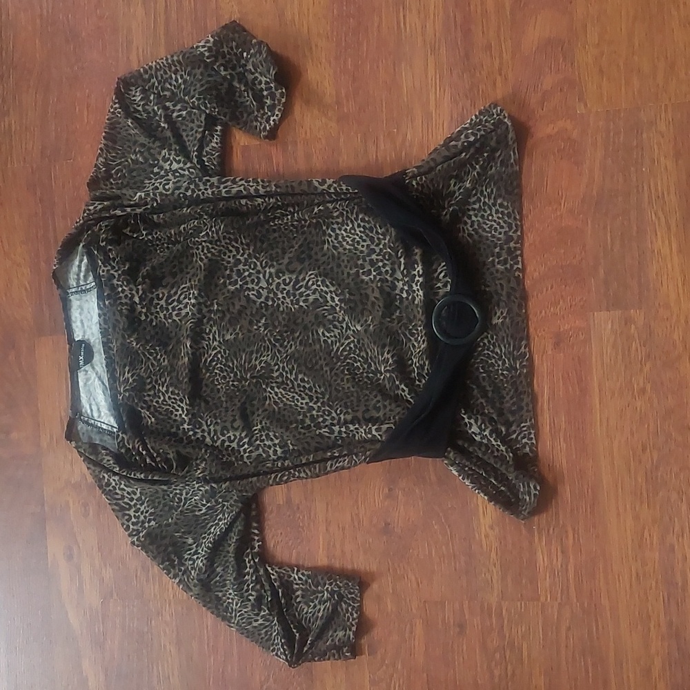 Belted leopard‎ print top